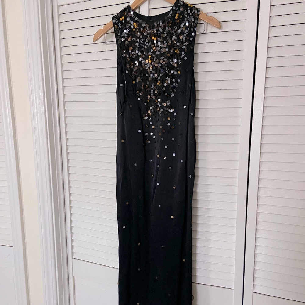 French Connection beaded satin midi dress